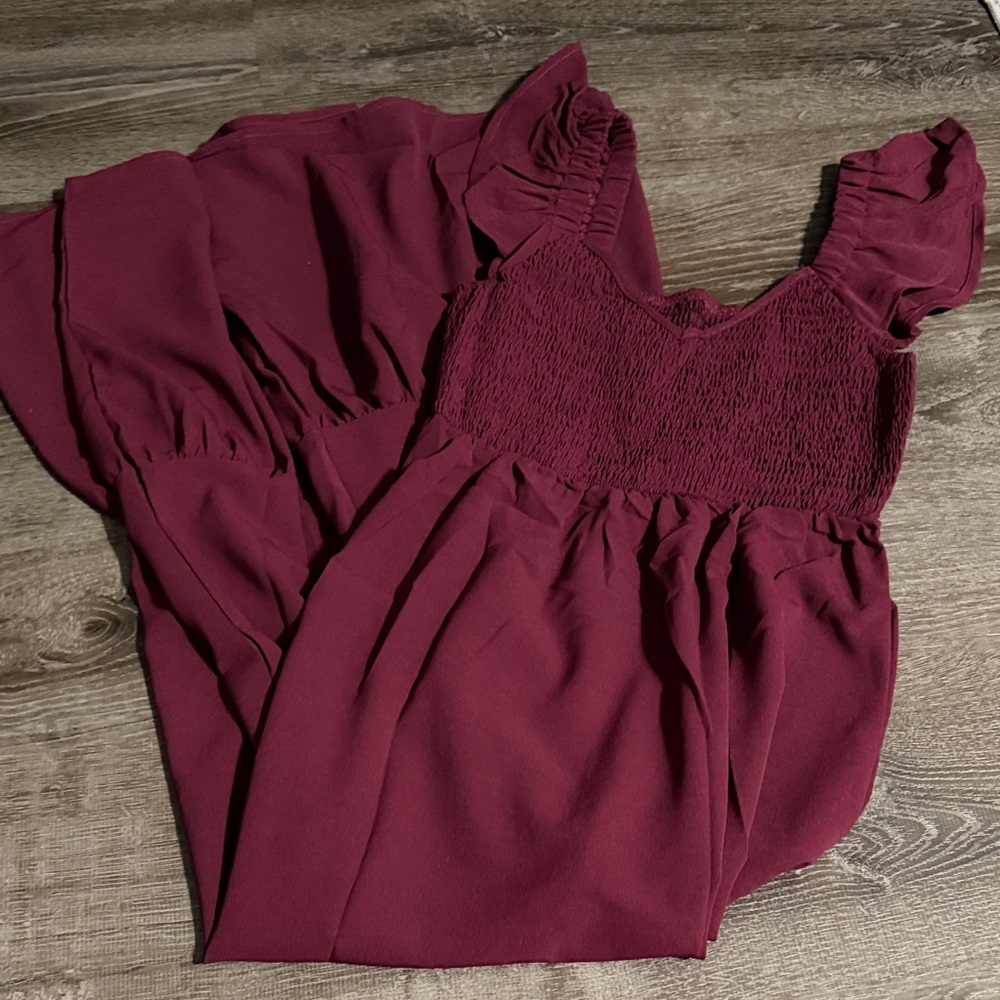 Elegant Burgundy Dress